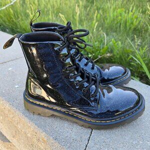 Dr. Doc Marten Luana Glitter Black Lace Up Boots